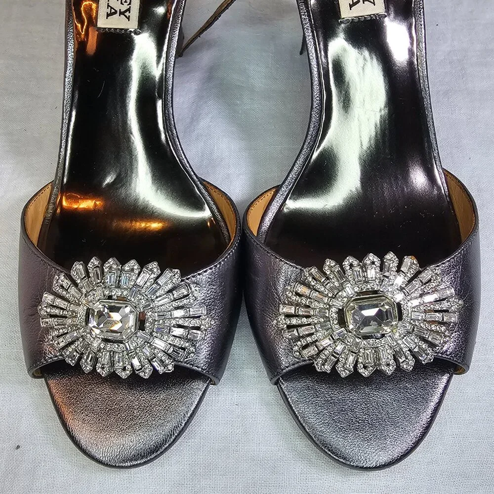 Badgley Mischka Leather Open Toe 3.25